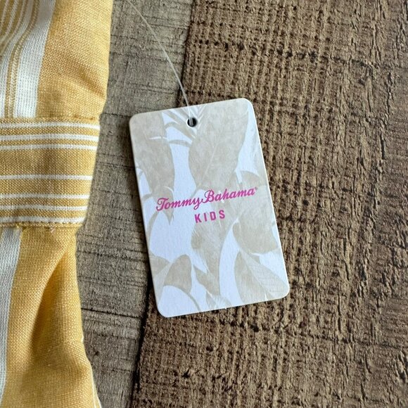 Tommy Bahama Girls Size 4T Yellow and White Striped Jumpsuit Overall Romper - Picture 5 of 10